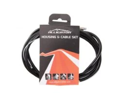 Alligator Economy Derailleur Cable & Casing Set (Black) (Shimano/SRAM) (1.2mm)
