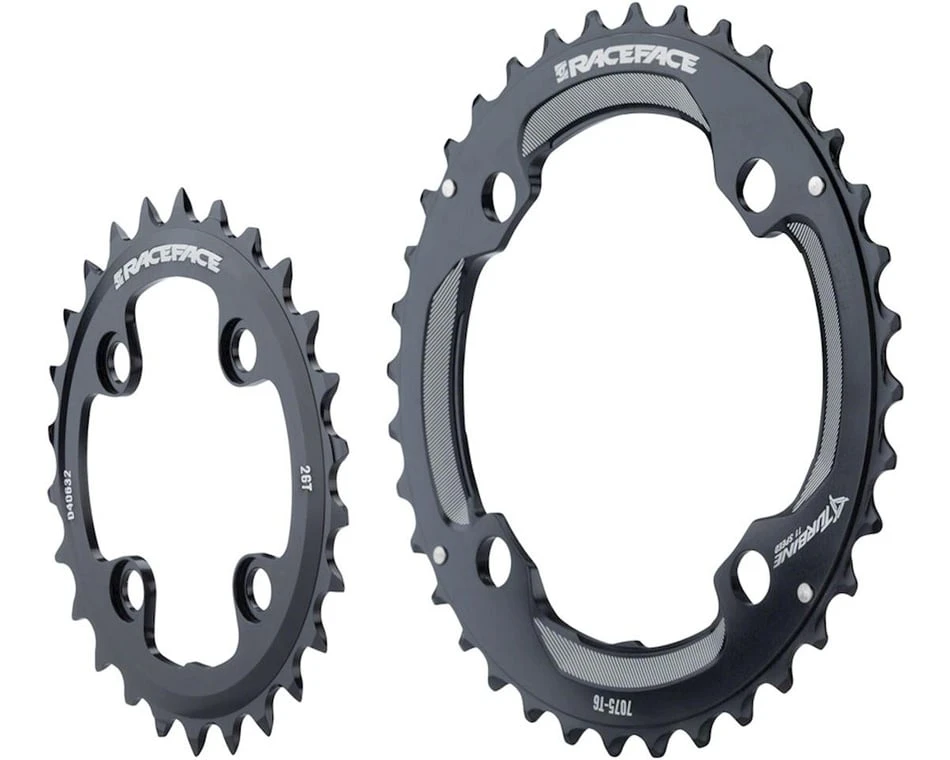 Race Face Turbine 11 Speed Chainrings (Black) (2 X 11 Speed) (64/104mm BCD) (Inner & Outer) (34/24T)