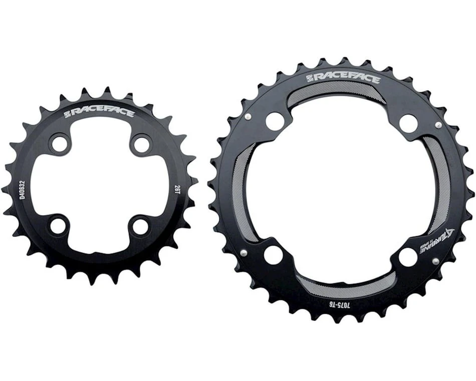 Race Face Turbine 11 Speed Chainrings (Black) (2 X 11 Speed) (64/104mm BCD) (Inner & Outer) (34/24T) - Image 2
